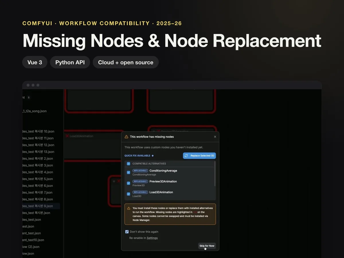 ComfyUI Missing Nodes & Node Replacement UI