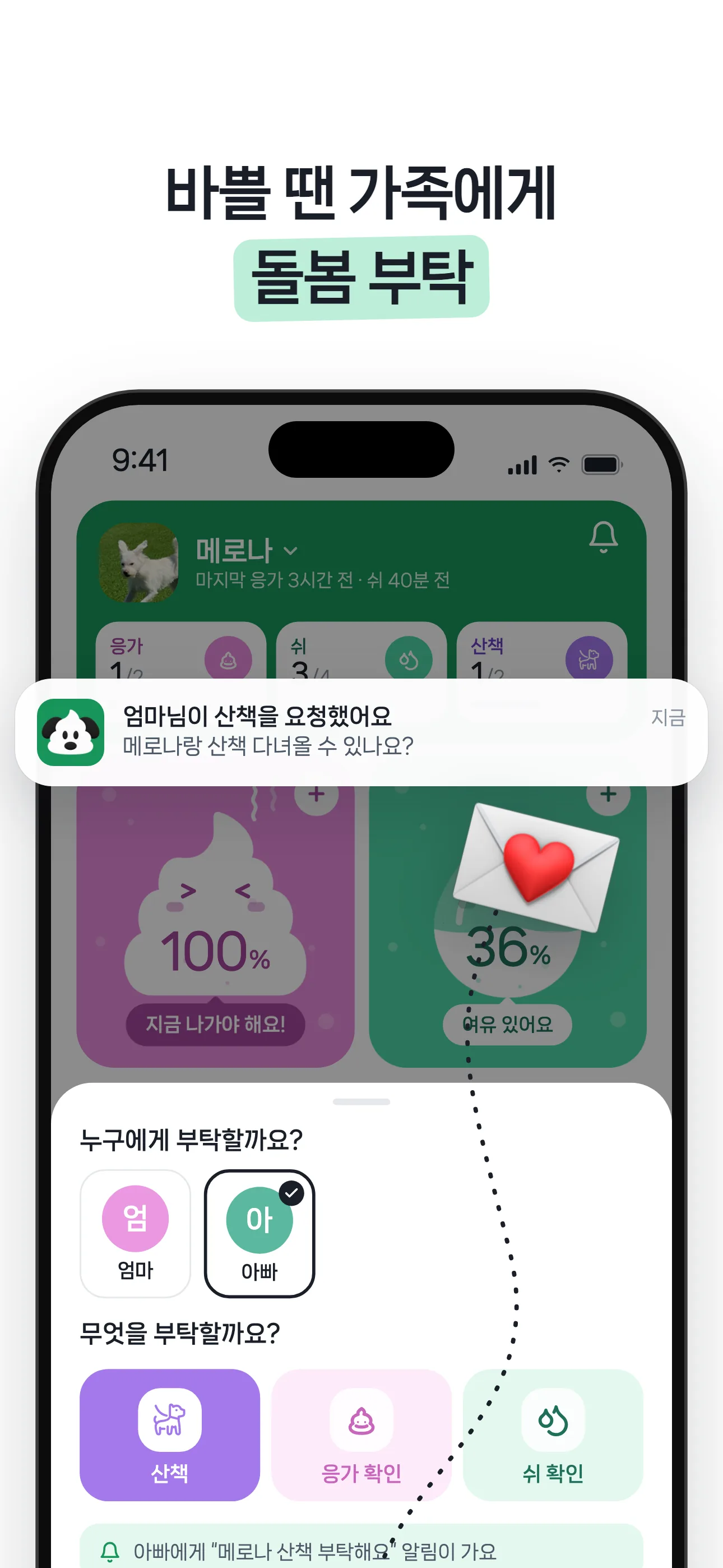 바쁠 땐 가족에게 돌봄 부탁
